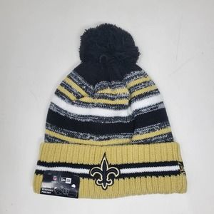 NEW 2021 NFL NEW ERA ON FIELD SIDELINE POM BEANIE - New Orleans Saints